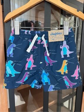 NWT Chubbies toddler boys kids swimming trunks shorts dinosaur print